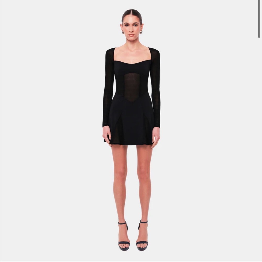 Serenity Sleek Black Mini Dress NWT
